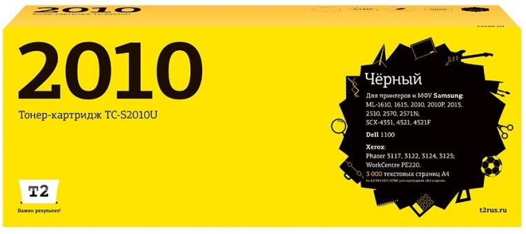 Лазерный картридж T2 TC-S2010U для принтеров Samsung ML-1610/ 1615/ 2010/ SCX-4321/ Xerox Phaser 3117/ PE220 (3000 стр.) черный