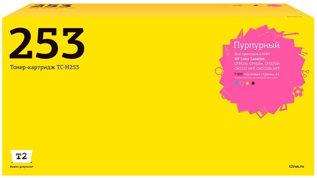 Лазерный картридж T2 TC-H253 для принтеров HP CLJ CP3525n/ CM3530 (7000 стр.) пурпурный, с чипом, восстановленный Лазерный картридж T2 TC-H253 для принтеров HP CLJ CP3525n/ CM3530 (7000 стр.) пурпурный, с чипом, восстановленный