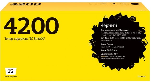 Лазерный картридж T2 TC-S4200 U для принтеров Samsung ML1710/ SCX4100/ 4200/ Phaser 3120 (3000 стр.) черный с чипом