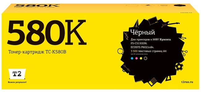 Тонер-картридж T2 TC-K580B для принтеров Kyocera FS-C5150DN/ ECOSYS P6021cdn (3500 стр.) черный, с чипом