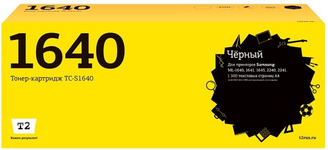 Лазерный картридж T2 TC-S1640 для принтеров Samsung ML-1640/ 1641/ 1645/ 2240/ 2241 (1500 стр.) черный с чипом