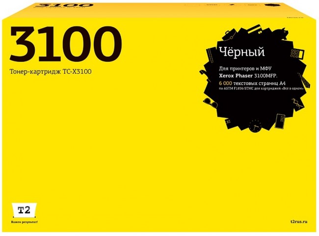 Лазерный картридж T2 TC-X3100 для принтеров Xerox Phaser 3100MFP (6000 стр.) черный с чипом 106R01379 Лазерный картридж T2 TC-X3100 для принтеров Xerox Phaser 3100MFP (6000 стр.) черный с чипом 106R01379