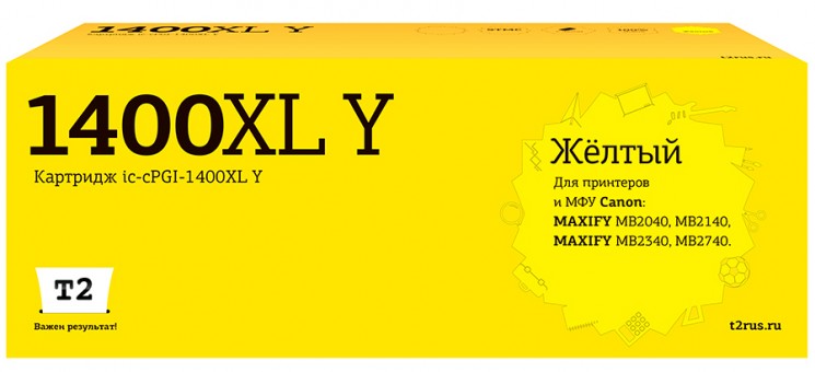 Струйный картридж T2 IC-CPGI-1400XL Y для принтеров Canon MAXIFY MB2040/ MB2140/ MB2340/ MB2740, желтый Струйный картридж T2 IC-CPGI-1400XL Y для принтеров Canon MAXIFY MB2040/ MB2140/ MB2340/ MB2740, желтый