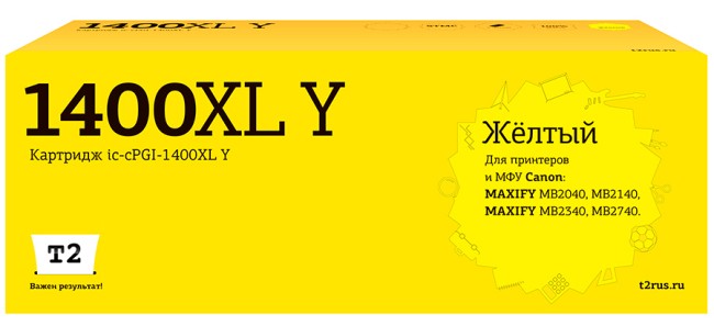 Струйный картридж T2 IC-CPGI-1400XL Y для принтеров Canon MAXIFY MB2040/ MB2140/ MB2340/ MB2740, желтый Струйный картридж T2 IC-CPGI-1400XL Y для принтеров Canon MAXIFY MB2040/ MB2140/ MB2340/ MB2740, желтый
