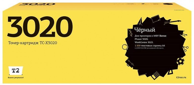 Лазерный картридж T2 TC-X3020 для принтеров Xerox Phaser 3020/ WorkCentre 3025 (1500 стр.) черный
