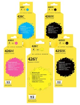 Комплект струйных картриджей T2IC-CCLI-426_MP для принтеров Canon PGI-425BK/ CLI-426, пигментный черный, черный, голубой, пурпурный, желтый