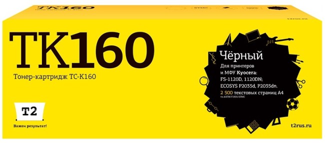 Тонер-картридж T2 TC-K160 для принтеров Kyocera FS-1120D/ 1120DN/ ECOSYS P2035d/ P2035dn (2500 стр.) черный, с чипом