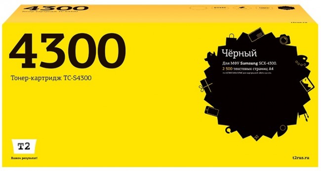 Лазерный картридж T2 TC-S4300 для принтеров Samsung SCX-4300 (2500 стр.) черный, с чипом Лазерный картридж T2 TC-S4300 для принтеров Samsung SCX-4300 (2500 стр.) черный, с чипом