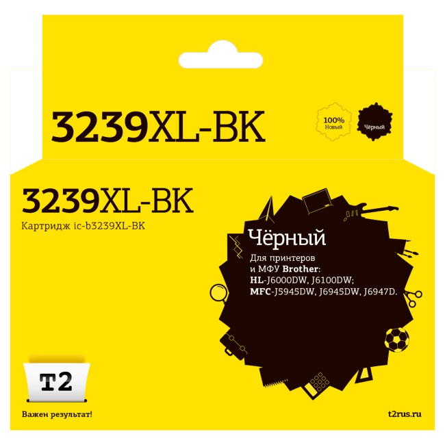 Струйный картридж T2 IC-B3239XL-BK для принтеров Brother HL-J6000DW/ J6100DW/ MFC-J5945DW/ J6945DW/ J6947D (6000стр.), черный, с чипом, пигментный Струйный картридж T2 IC-B3239XL-BK для принтеров Brother HL-J6000DW/ J6100DW/ MFC-J5945DW/ J6945DW/ J6947D (6000стр.), черный, с чипом, пигментный