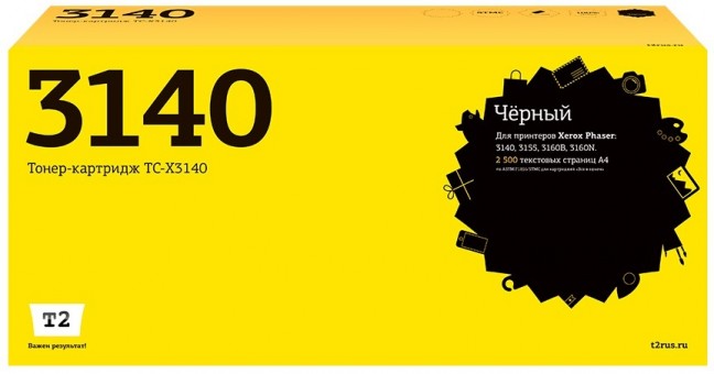 Лазерный картридж T2 TC-X3140 для принтеров Xerox Phaser 3140/ 3155/ 3160 (2500 стр.) черный с чипом 108R00909