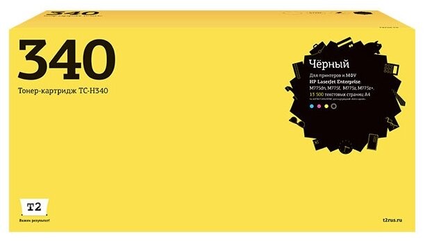 Лазерный картридж T2 TC-H340 для принтеров HP LJ Enterprise 700 M775dn/ M775f/ M775z/ M775z+ (13500стр.) черный, с чипом
