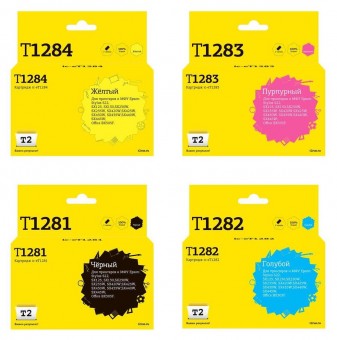 Комплект струйных картриджей T2 IC-ET1285 для принтеров Epson T1285 черный, голубой, пурпурный, желтый