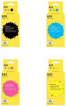 Комплект струйных картриджей T2 IC-H655_MP для принтеров HP Ink Advantage 3525/ 4615/ 5525/ 6525 черный, голубой, пурпурный, желтый