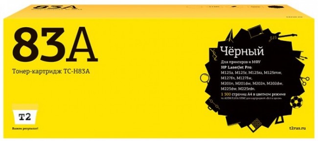 Лазерный картридж T2 TC-H83A для принтеров HP LaserJet Pro M125nw/ 127fn/ 201dw/ 202dw/ 225dw (1500 стр.) черный, с чипом