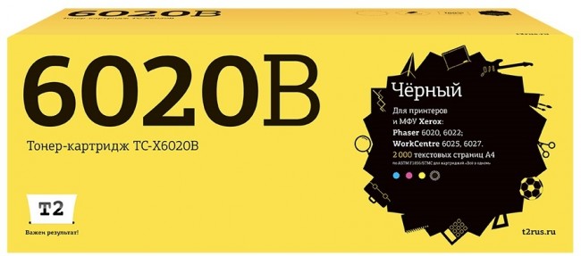 Тонер-картридж T2 TC-X6020B для принтеров Xerox Phaser 6020/ 6022/ WorkCentre 6025/ 6027 (2000 стр.) черный, с чипом 106R02763 Тонер-картридж T2 TC-X6020B для принтеров Xerox Phaser 6020/ 6022/ WorkCentre 6025/ 6027 (2000 стр.) черный, с чипом 106R02763