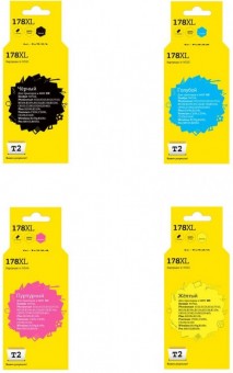 Комплект струйных картриджей T2 IC-H178XL_MP для принтеров HP Deskjet 3070A/ Photosmart 6510/ 7510/ B110/ C8583 черный, голубой, пурпурный, желтый
