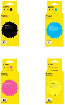 Комплект струйных картриджей T2 IC-H920XL_MP для принтеров HP Officejet 6000/ 6500A/ 6500A Plus/ 7000/ 7500A черный, голубой, пурпурный, желтый