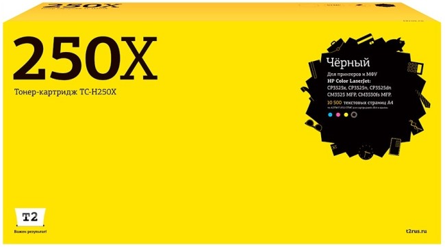 Лазерный картридж T2 TC-H250X для принтеров HP CLJ CP3525n/ CM3530 (10 500 стр.) черный, с чипом, восстановленный Лазерный картридж T2 TC-H250X для принтеров HP CLJ CP3525n/ CM3530 (10 500 стр.) черный, с чипом, восстановленный