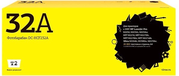 Фотобарабан T2 DC-HCF232A для принтеров HP LaserJet Pro M203dn/ M203dw/ MFP M227fdn/ M227fdw/ M227sdn/ LaserJet Ultra M230sdn (23000стр.) черный