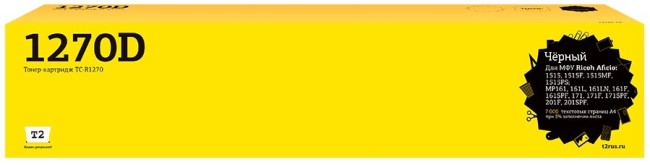 Тонер-картридж T2 TC-R1270 для принтеров Ricoh Aficio 1515/ MP161/ 171/ 201 (7000 стр.) черный Тонер-картридж T2 TC-R1270 для принтеров Ricoh Aficio 1515/ MP161/ 171/ 201 (7000 стр.) черный