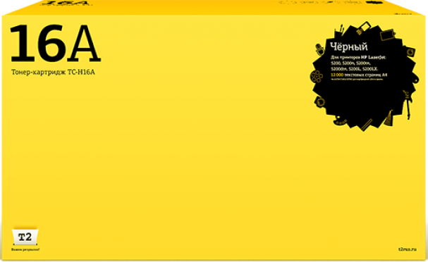 Лазерный картридж T2 TC-H16A для принтеров HP LaserJet 5200/ 5200n/ 5200tn/ 5200dtn/ 5200L/ 5200LX (12000 стр.), черный, с чипом Лазерный картридж T2 TC-H16A для принтеров HP LaserJet 5200/ 5200n/ 5200tn/ 5200dtn/ 5200L/ 5200LX (12000 стр.), черный, с чипом