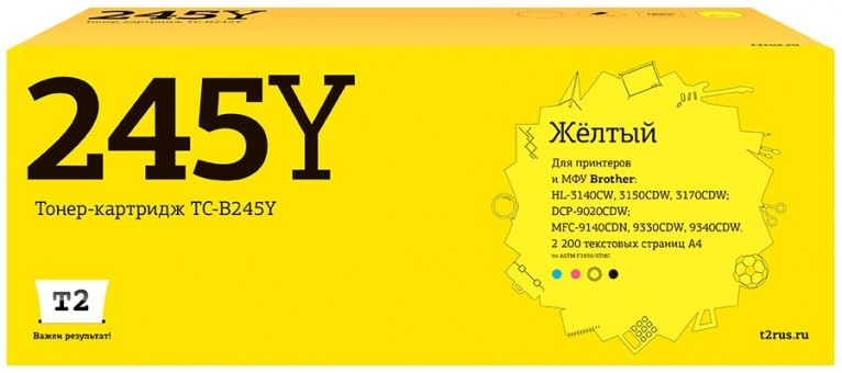 Лазерный картридж T2 TC-B245Y для принтеров Brother HL-3140CW/ 3170CDW/ DCP-9020CDW/ MFC-9330CDW (2200 стр.) желтый Лазерный картридж T2 TC-B245Y для принтеров Brother HL-3140CW/ 3170CDW/ DCP-9020CDW/ MFC-9330CDW (2200 стр.) желтый