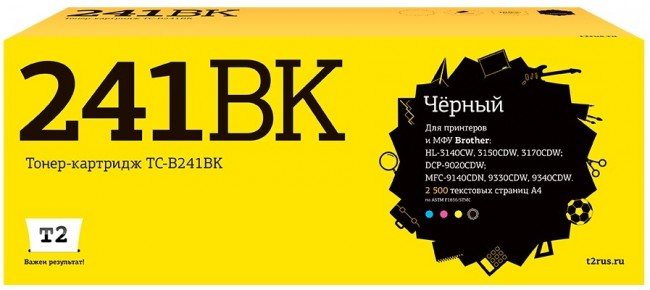 Лазерный картридж T2 TC-B241BK для принтеров Brother HL-3140CW/ 3170CDW/ DCP-9020CDW/ MFC-9330CDW (2500 стр.) черный Лазерный картридж T2 TC-B241BK для принтеров Brother HL-3140CW/ 3170CDW/ DCP-9020CDW/ MFC-9330CDW (2500 стр.) черный