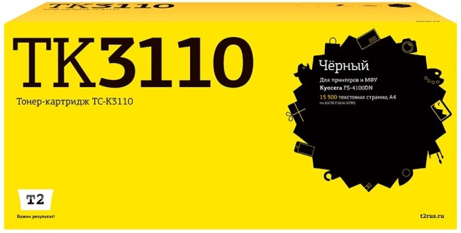 Тонер-картридж T2 TC-K3110 для принтеров Kyocera FS-4100DN/ 4300DN (15500 стр.) черный, с чипом Тонер-картридж T2 TC-K3110 для принтеров Kyocera FS-4100DN/ 4300DN (15500 стр.) черный, с чипом