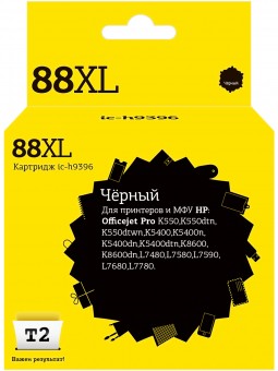 Струйный картридж T2 IC-H9396 №88XL для принтеров HP OfficeJet Pro K550/ K5400/ K8600/ L7480/ L7580/ L7680/ L7780, черный Струйный картридж T2 IC-H9396 №88XL для принтеров HP OfficeJet Pro K550/ K5400/ K8600/ L7480/ L7580/ L7680/ L7780, черный