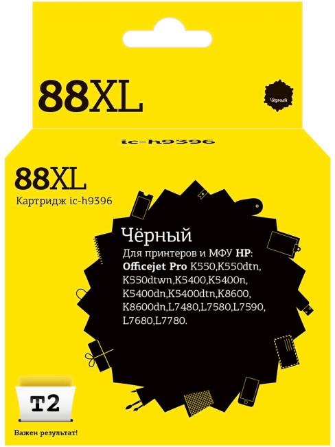 Струйный картридж T2 IC-H9396 №88XL для принтеров HP OfficeJet Pro K550/ K5400/ K8600/ L7480/ L7580/ L7680/ L7780, черный Струйный картридж T2 IC-H9396 №88XL для принтеров HP OfficeJet Pro K550/ K5400/ K8600/ L7480/ L7580/ L7680/ L7780, черный