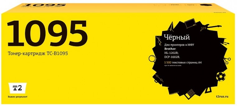 Лазерный картридж T2 TC-B1095 для принтеров Brother HL-1202R/ 1223WR/ DCP-1602R/ 1623WR (1500 стр.) черный