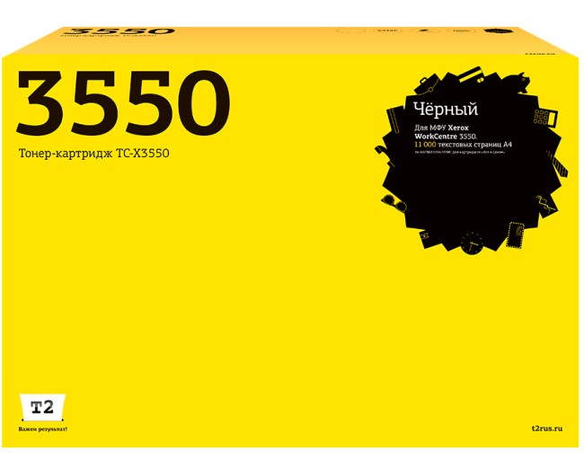 Лазерный картридж T2 TC-X3550 для принтеров Xerox WorkCentre 3550 (11000 стр.) с чипом 106R01531 черный