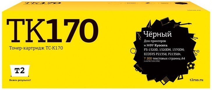 Тонер-картридж T2 TC-K170 для принтеров Kyocera FS-1320D/ 1370DN/ ECOSYS P2135d/ P2135dn (7200 стр.) черный, с чипом