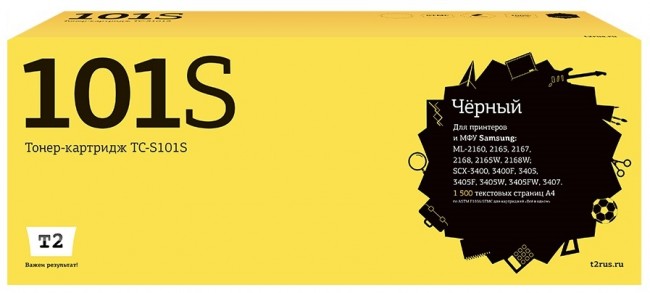 Лазерный картридж T2 TC-S101S для принтеров Samsung ML-2160/ 2165/ 2168/ SCX-3400/ 3405/ 3407/ SF-760 (1500 стр.) черный, с чипом