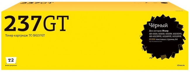Тонер-картридж T2 TC-SH237GT для принтеров Sharp AR-6020/ 6023/ 6026/ 6031 (20000 стр.) черный, с чипом Тонер-картридж T2 TC-SH237GT для принтеров Sharp AR-6020/ 6023/ 6026/ 6031 (20000 стр.) черный, с чипом