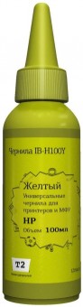 Чернила T2 IB-H100Y универсальные для принтеров HP и Lexmark, цвет желтый (100мл.)