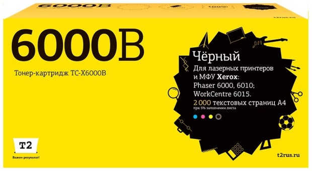 Тонер-картридж T2 TC-X6000B для принтеров Xerox Phaser 6000/ 6010/ WC6015 (2000 стр.) черный, с чипом 106R01634 Тонер-картридж T2 TC-X6000B для принтеров Xerox Phaser 6000/ 6010/ WC6015 (2000 стр.) черный, с чипом 106R01634