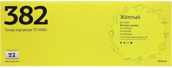 Лазерный картридж T2 TC-H382 для принтеров HP Color LaserJet Pro M476nw/ M476dn/ M476dw (2700 стр.) желтый, с чипом
