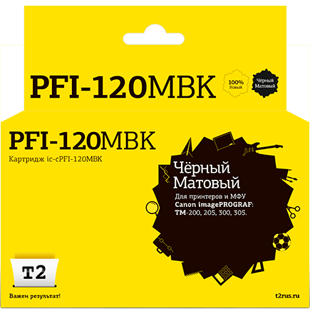 Струйный картридж Т2 IC-CPFI-120MBK для принтеров Canon imagePROGRAF TM-200/ 205/ 300/ 305 матовый черный с чипом Струйный картридж Т2 IC-CPFI-120MBK для принтеров Canon imagePROGRAF TM-200/ 205/ 300/ 305 матовый черный с чипом